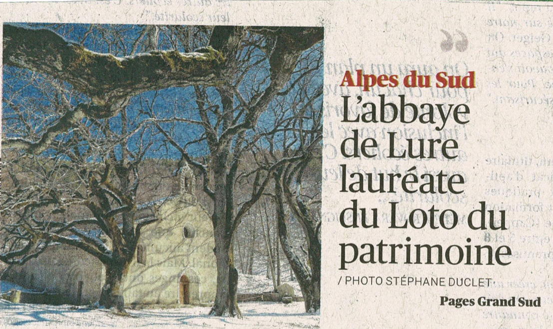L’Abbaye de Notre Dame de Lure choisie pour bénéficier du loto du patrimoine